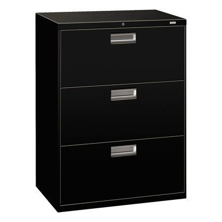 HON 30" W 3 Drawer File Cabinet, Black, A4/Legal/Letter H673.L.P
